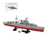 LOKLNEYK Battleship Building Blocks Set, 1/700 Scale British Hood Battlecruiser DIY Display Brick Model, Military Warship Assembly Set for Adult Collectors (476PCS)