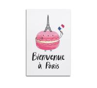 LOKLNEYK Bienvenue A Paris Poster, Home Deco Wall Art Canvas Prints for Living Room Bedroom 16x24inch(40x60cm) Unframe-style