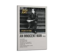LOKLNEYK Billy Joel-An Innocent Man Poster, Hit Music Album Wall Art Canvas Posters Modern Prints for Living Room Bedroom Deco 12x18inch(30x45cm) Frame-style