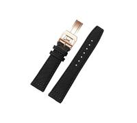 LOKLNEYK Canvas Watch Strap fit for Mido Navigator Polo M026.830.18.091.00 Waterproof Sweat-Proof Soft Comfortable Leather Watchband 21mm Men(Black-rose gold-B)