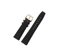 LOKLNEYK Canvas Watch Strap fit for Mido Navigator Polo M026.830.18.091.00 Waterproof Sweat-Proof Soft Comfortable Leather Watchband 21mm Men(Black-rose gold)