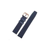 LOKLNEYK Canvas Watch Strap fit for Mido Navigator Polo M026.830.18.091.00 Waterproof Sweat-Proof Soft Comfortable Leather Watchband 21mm Men(Blue-rose gold)
