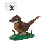 LOKLNEYK Carolina Wren Bird Building Blocks Set, MOC-225326 Songbird Creature Sculpture with Display Base, Collectible Animal Bricks for Home or Office Decor (332PCS)