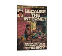 LOKLNEYK Childish Gambino-Because The Internet Retro Comics Poster, Hit Music Album Wall Art Canvas Posters Modern Prints for Living Room Bedroom Deco 12x18inch(30x45cm) Frame-style