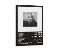 LOKLNEYK Circles - Mac Miller Poster, Hit Music Album Wall Art Canvas Posters Modern Prints for Living Room Bedroom Deco 20x30inch(50x75cm) Frame-style