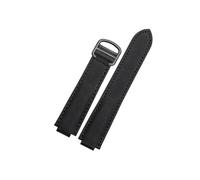 LOKLNEYK Convex nylon canvas strap fit for Cartier blue balloon replacement wristband(Black-Black,18.11mm)