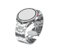 LOKLNEYK Curved End Seamless Stainless Steel Strap Fit For Samsung Galaxy Watch 6 4 5 Pro 40 44mm(Silver,Galaxy 4classic 46mm)