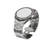 LOKLNEYK Curved End Seamless Stainless Steel Strap Fit For Samsung Galaxy Watch 6 4 5 Pro 40 44mm(Titanium color,Galaxy 6classic 43mm)