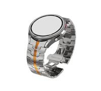 LOKLNEYK Curved End Seamless Stainless Steel Strap Fit For Samsung Galaxy Watch 6 4 5 Pro 40 44mm(Titanium orange,Galaxy Watch 4 44mm)