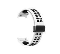 LOKLNEYK D-Buckle Sport Band Fit For Samsung Galaxy Watch 4/5 44mm 40mm/Galaxy4 Classic 46mm 42mm Bracelet Fit For Galaxy 5 Pro 45mm Strap(White Black,Galaxy watch 5 40mm)