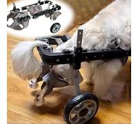 LOKLNEYK Disabled Dog Mobility Aid for Animal Back Legs Walking, 2-wheels Cart Wheel Chair with Soft Harness, Metal Assist Doggy(XS)