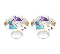 LOKLNEYK Drawer Handle Butterfly Polka Dot and Cat Round Drawer Knob Handle Pulls for Cabinet Doors for Cupboard, Dresser, Closet and Bathroom, Modern Cabinet Hardware for Cabinets