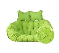 LOKLNEYK Egg chair cushion, Cushion Double, Hanging Wicker Chair, Swing Seat Pads Replacement, 2 Seater Basket Cushions with and Cover(Green)