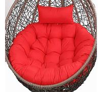 LOKLNEYK Egg chair cushion, Hammock Chair Swing Cushion Only, Replacement Outdoor, Thick Round Hanging Chairs Seat Cover, Patio Furniture, Washable Garden Pads Mat(Red)