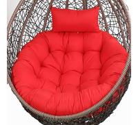 LOKLNEYK Egg chair cushion, Outdoor Hanging Swing Chair Cushion, Thick, Washable Cover Hammock For Garden, Mat Pads Replacement(Red)