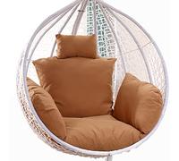 LOKLNEYK Egg chair cushion, Outdoor Hanging Swing Chair Seat Thicken Washable Large Hammock Cushion Cover with Headrest and armrests(Maroon)