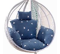 LOKLNEYK Egg chair cushion, Outdoor Hanging Swing Chair Seat Thicken Washable Large Hammock Cushion Cover with Headrest and Armrests(Triang)