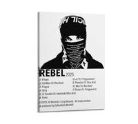 LOKLNEYK EsDeeKid-Rebel Poster, Music Wall Art Posters Canvas Prints for Living Room Bedroom Deco 08x12inch(20x30cm) Frame-style