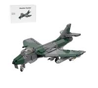 LOKLNEYK Fighter Building Blocks Set, 1/35 Scale 1051PCS British Subsonic Hawker Combat Aircraft Military Plane MOC Brick Model, Historic Aerial Fighter Display for Adult Enthusiast