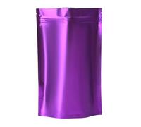 LOKLNEYK Food storage bags, 100Pcs Matte Mylar Foil Stand Up Bag Zip Lock Reclosable Reusable Tear Notch Food Snack Ground Coffee Bean Pouches(Purple,8x12cm)