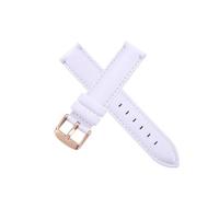 LOKLNEYK Genuine Leather Strap 12 14 16 17 18 20 22 24mm Suitable Fit For DW Daniel Wellington Strap(White-Rose-K4,20mm)