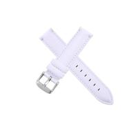 LOKLNEYK Genuine Leather Strap 12 14 16 17 18 20 22 24mm Suitable Fit For DW Daniel Wellington Strap(White-Silvery-K4,16mm)