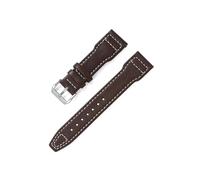 LOKLNEYK Genuine Leather Watch Band Fit For IWC Big Pilot Spitfire TOP GUN Brown Black Cowhide Watch Strap 20mm 21mm 22mm Wristband Accessory(Flat brown white,22mm)