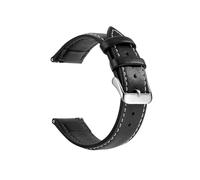 LOKLNEYK Genuine Leather Watch Band Quick Release 18mm/20mm/22mm Watch Straps, Suitable For Multi Brand Watches(Black White Silver,20mm)