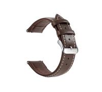 LOKLNEYK Genuine Leather Watch Band Quick Release 18mm/20mm/22mm Watch Straps, Suitable For Multi Brand Watches(Brown White Silver,18mm)