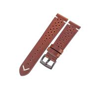 LOKLNEYK Genuine Leather Watchband Handmade Oil Wax Cowhide Breathable Strap Fit For Samsung Galaxy Watch 4 3 Vintage Band Accessories Belt(Dark Brown Black,18mm)
