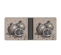 LOKLNEYK Hand Drawn Fruits Wallet Bifold Passcase Slim Wallet Leather Compact Credit Card Holder Front Pocket Cash Purse