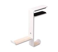 LOKLNEYK Headphones Hanger Metal Creative Headphone Stand Head-Mounted Headset Rack Gaming Widely Compatible Easy to Install(White)
