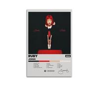 LOKLNEYK Jennie-Ruby Poster, Hit Music Album Wall Art Canvas Posters Modern Prints for Living Room Bedroom Deco 12x18inch(30x45cm) Unframe-style