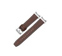 LOKLNEYK Leather Built-in Silicone Band Fit For Samsung Galaxy Watch6 4 5 Pro 45mm 44mm 40mm No Gaps Strap Fit For Galaxy Watch4 6 Classic 47mm 46mm(Coffee A,Watch6 40mm)