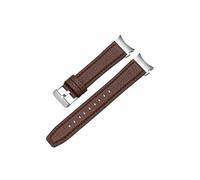 LOKLNEYK Leather Built-in Silicone Band Fit For Samsung Galaxy Watch6 4 5 Pro 45mm 44mm 40mm No Gaps Strap Fit For Galaxy Watch4 6 Classic 47mm 46mm(Coffee B,Galaxy watch 4 44mm)