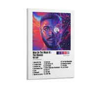 LOKLNEYK Man on The Moon-Kid CudiModern Wall Art Poster Minimalist Print for Living Room Bedroom Office A Simple Yet Striking Decor for Modern Homes24x36inch(60x90cm) Frame-style