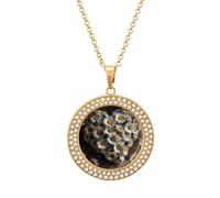 LOKLNEYK Many Daisy Flowers Necklace Round Coin Pendant Necklaces Charm Round Pendant Initial Necklaces Fashion Jewelry, One Size, Metal, No Gemstone