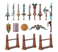 LOKLNEYK Medieval Weapons Pack, 17PCS Sci-Fi Military Armored Building Blocks Accessories Set, Compatible with Major Brands