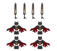 LOKLNEYK Medieval Weapons Pack, 28PCS Lava Knight Armor & Weapon Building Block Accessories Set, Dark Medieval Armor Helmet Sword Gear Pack, Compatible with Major Brands