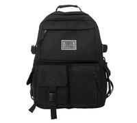 LOKLNEYK Men's and Women's Large Capacity Casual Schoolbag Universal Nylon Backpack Fashion Computer Backpack Daily Commuting(Black)