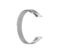 LOKLNEYK Metal stainless steel strap fit for Samsung Galaxy Fit SM-R370 replacement wristband(Silver)