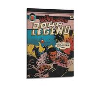 LOKLNEYK Metro Booming-John Legend Retro Comics Poster, Hit Music Album Wall Art Canvas Posters Modern Prints for Living Room Bedroom Deco 20x30inch(50x75cm) Frame-style