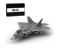 LOKLNEYK Military Fighter Building Blocks Set, 1/35 Scale F-22 Raptor Blocks Model with Detailed Structure, Ideal Collection and Display Gift, MOC-172484 (2019PCS)