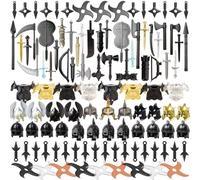 LOKLNEYK Military Weapons Set, 100PCS Custom Medieval Ancient Rome Greek Egypt Weapons & Armor Set, Compatible Minifig Accessories & Custom Figure Gear Kit