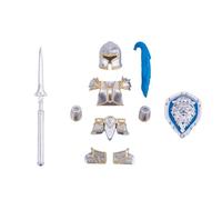 LOKLNEYK Military Weapons Set, 10PCS Medieval Knight Shield Guard Armor & Weapons Accessory Building Block Pack, Compatible Minifig Combat Gear for Custom Figures (Blue and Silver)