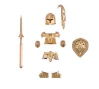LOKLNEYK Military Weapons Set, 10PCS Medieval Knight Shield Guard Armor & Weapons Accessory Building Block Pack, Compatible Minifig Combat Gear for Custom Figures (Gold)