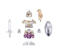 LOKLNEYK Military Weapons Set, 10PCS Medieval Knight Shield Guard Armor & Weapons Accessory Building Block Pack, Compatible Minifig Combat Gear for Custom Figures (Purple)