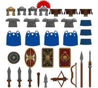 LOKLNEYK Military Weapons Set, 31PCS Medieval Roman Armor Accessory Building Blocks Set, Compatible with Major Brands Warrior Equipment Pack