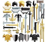 LOKLNEYK Military Weapons Set, 50PCS Medieval Ancient Rome Greece Egypt Style Building Block Figure Weapon Armor Kit, Compatible Minifig Accessories & Custom Figure Gear Kit