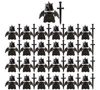 LOKLNEYK Military Weapons Set, 75PCS Medieval Ancient Rome Greece Egypt Weapon Armor Accessory Building Blocks Kit, Compatible with Major Brands Minifig Equipment Pack - Black